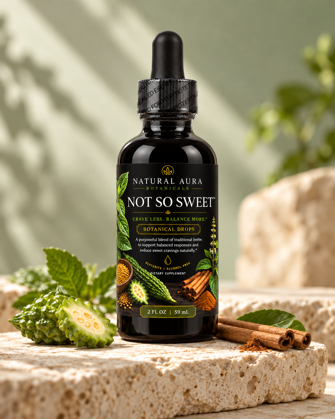 NOT SO SWEET botanical drops on sunlit stone