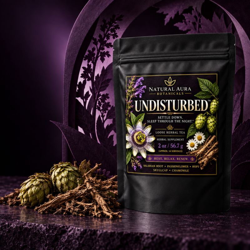 UNDISTURBED loose botanical sleep tea pouch